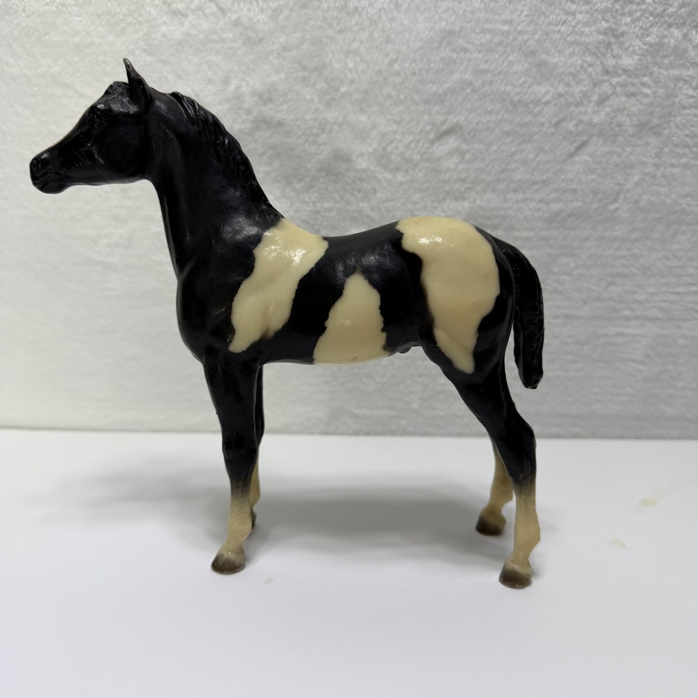 Breyer Stork Horse Foal Pinto Foal 231 Black White Traditional Model Vintage